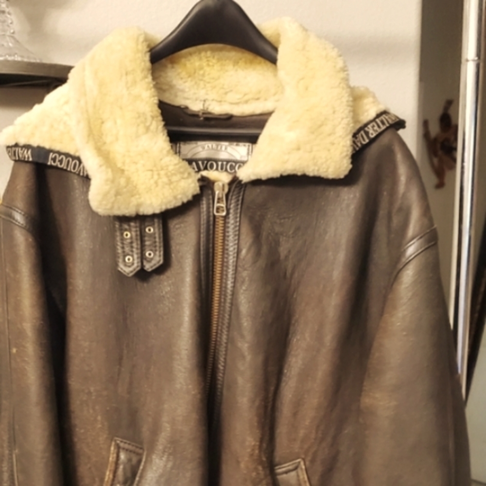 Davoucci Shearling Sheepskin Bomber Jacket